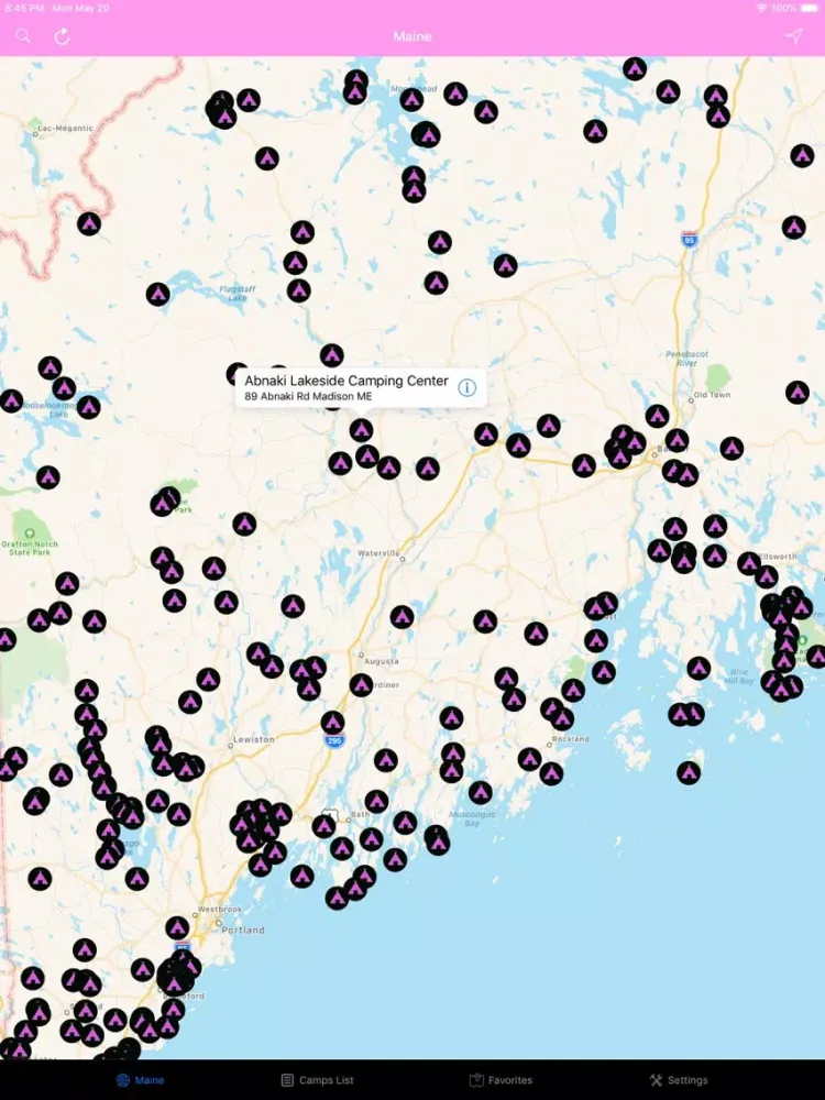 Maine – Campgrounds & RV Parks iPad 應用截圖