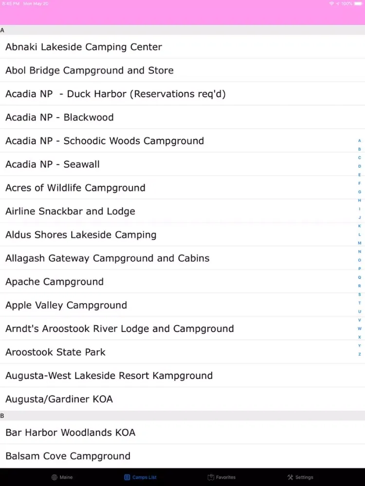 Maine – Campgrounds & RV Parks iPad 應用截圖