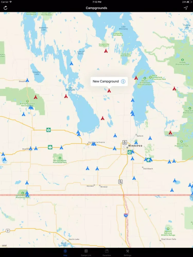 Manitoba – Campgrounds & RV Parks iPad  Screenshots