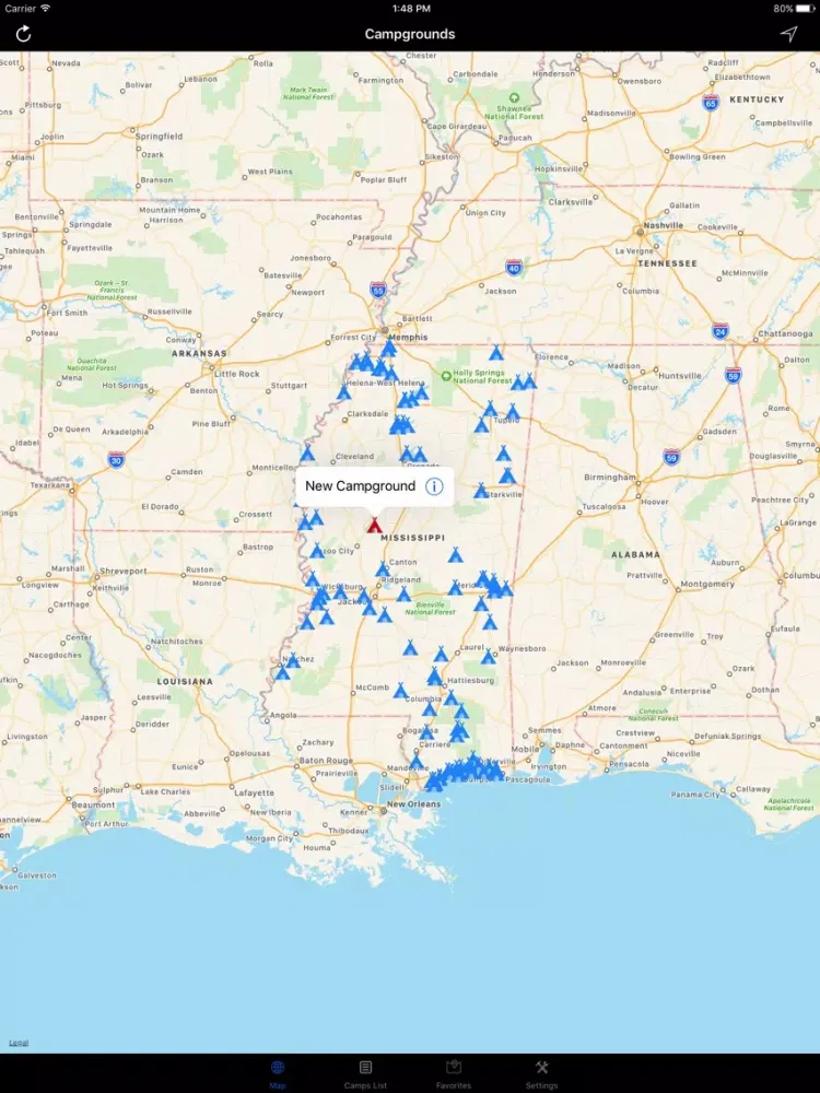 Mississippi – Campgrounds & RV Parks iPad  Ekran Görüntüleri
