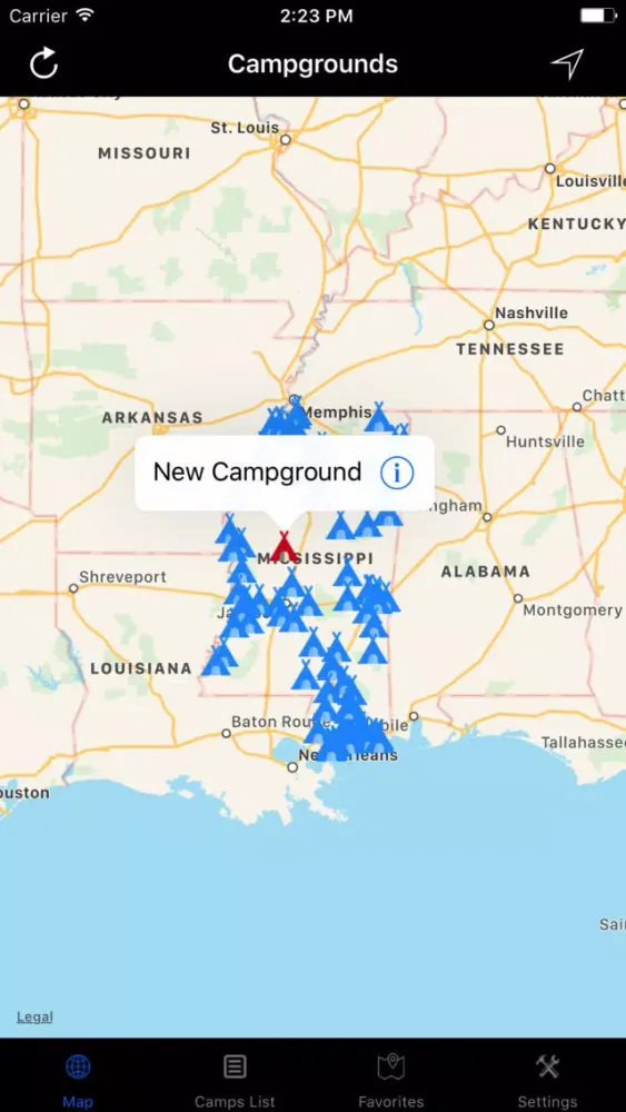 Mississippi – Campgrounds & RV Parks Ekran Görüntüleri