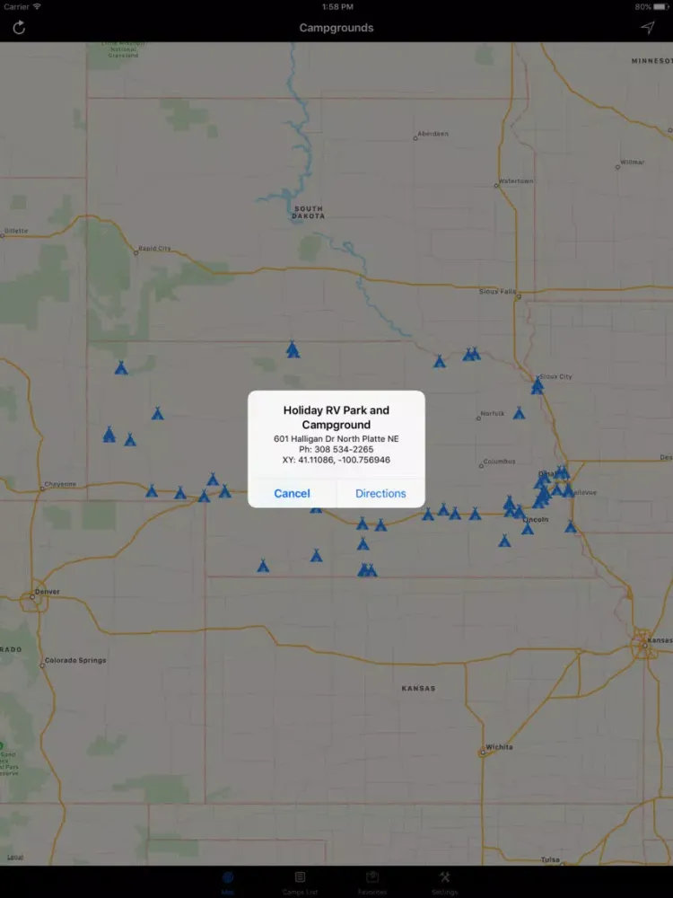 Nebraska – Campgrounds & RV Parks iPad  スクリーンショット