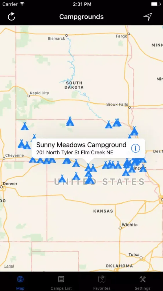 Nebraska – Campgrounds & RV Parks スクリーンショット