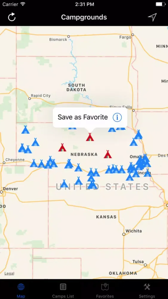 Nebraska – Campgrounds & RV Parks スクリーンショット
