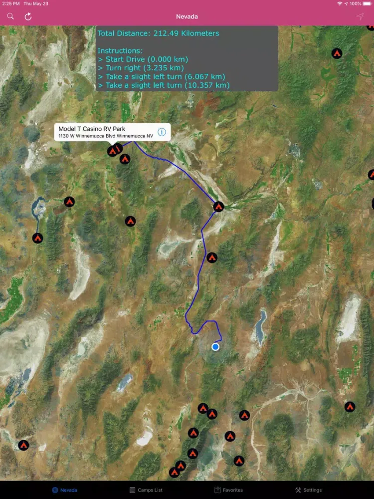 ภาพหน้าจอของ Nevada – Campgrounds, RV Parks iPad 