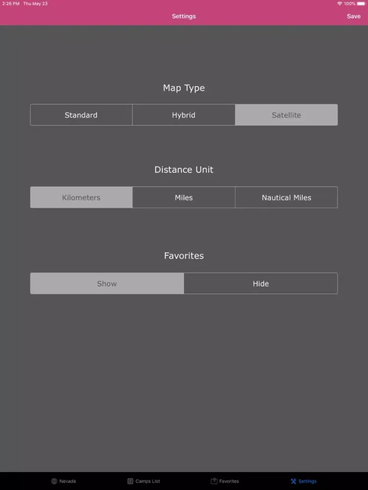 ภาพหน้าจอของ Nevada – Campgrounds, RV Parks iPad 
