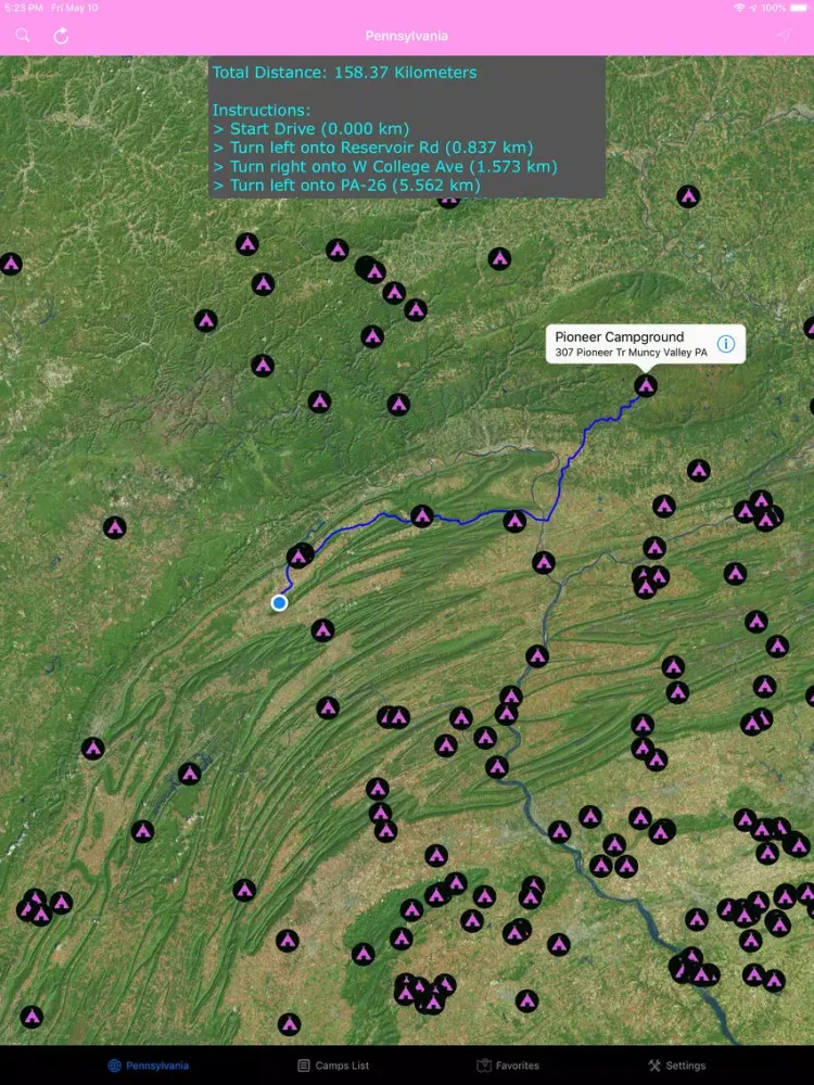 Ảnh chụp màn hình của Pennsylvania – Campgrounds RVs iPad 