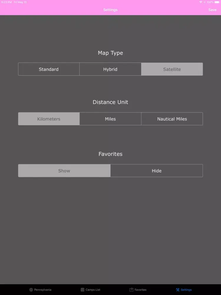 Ảnh chụp màn hình của Pennsylvania – Campgrounds RVs iPad 