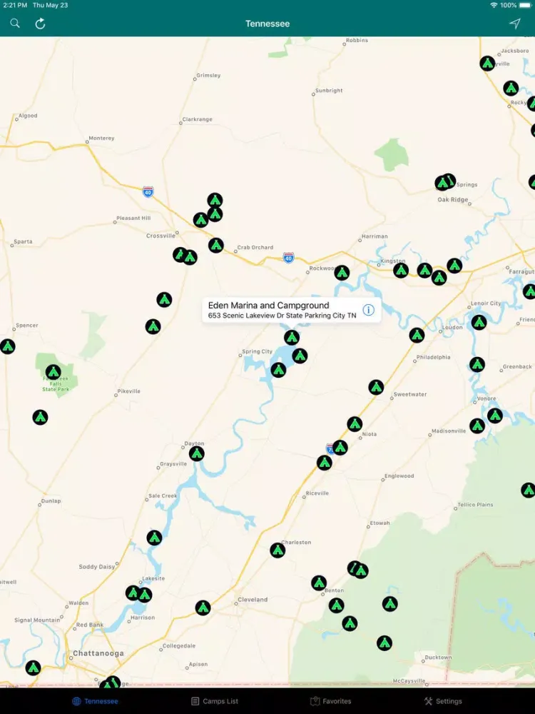 Скриншоты Tennessee – Camping & RV Parks iPad 