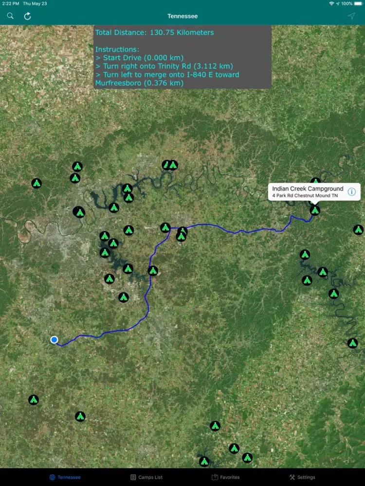 Скриншоты Tennessee – Camping & RV Parks iPad 