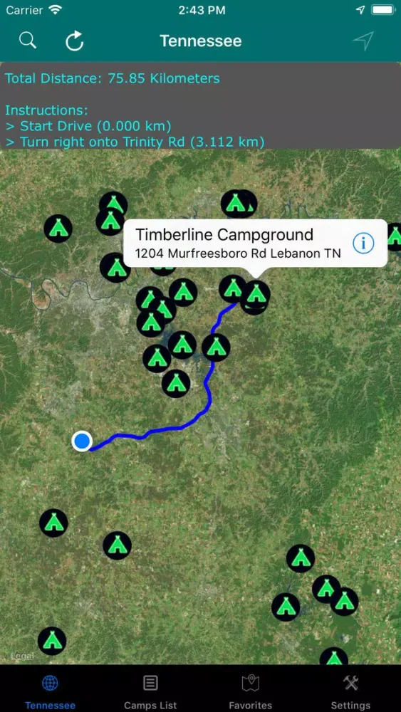 Скриншоты Tennessee – Camping & RV Parks
