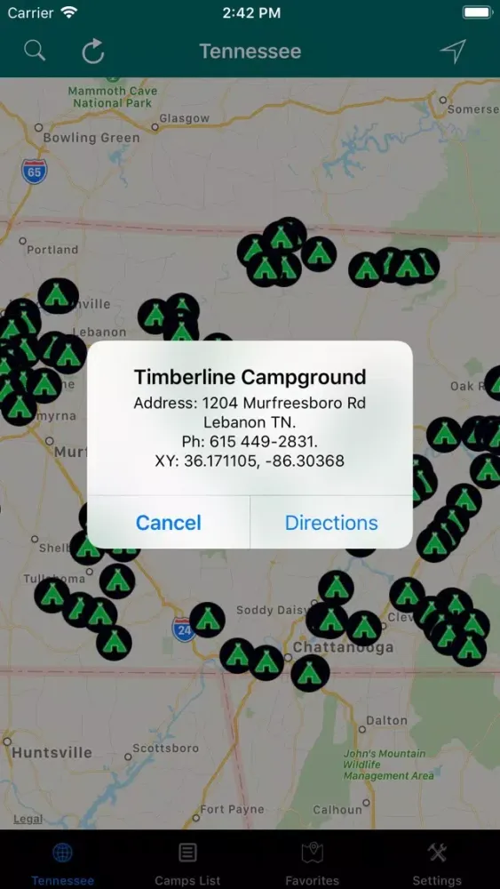 Скриншоты Tennessee – Camping & RV Parks