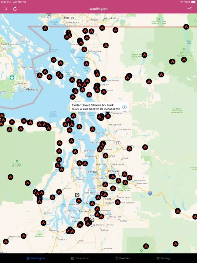 Washington – Campgrounds, RV's iPad  سکرین شاٹس