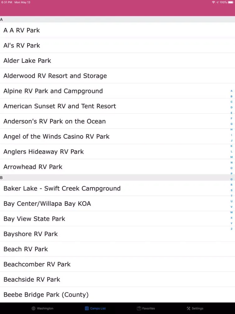Washington – Campgrounds, RV's iPad  سکرین شاٹس