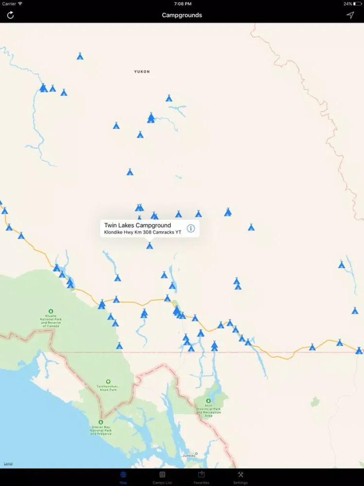 Capturas de tela do Yukon – Campgrounds & RV Parks iPad 