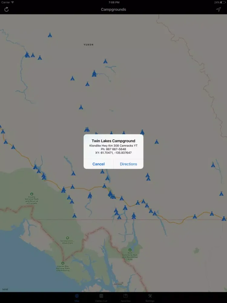 Capturas de tela do Yukon – Campgrounds & RV Parks iPad 