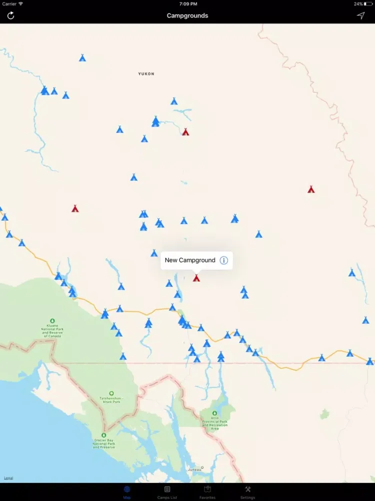 Capturas de tela do Yukon – Campgrounds & RV Parks iPad 