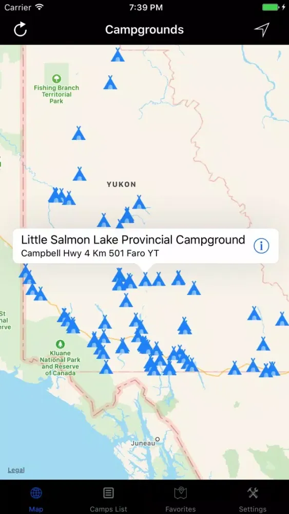 Capturas de tela do Yukon – Campgrounds & RV Parks