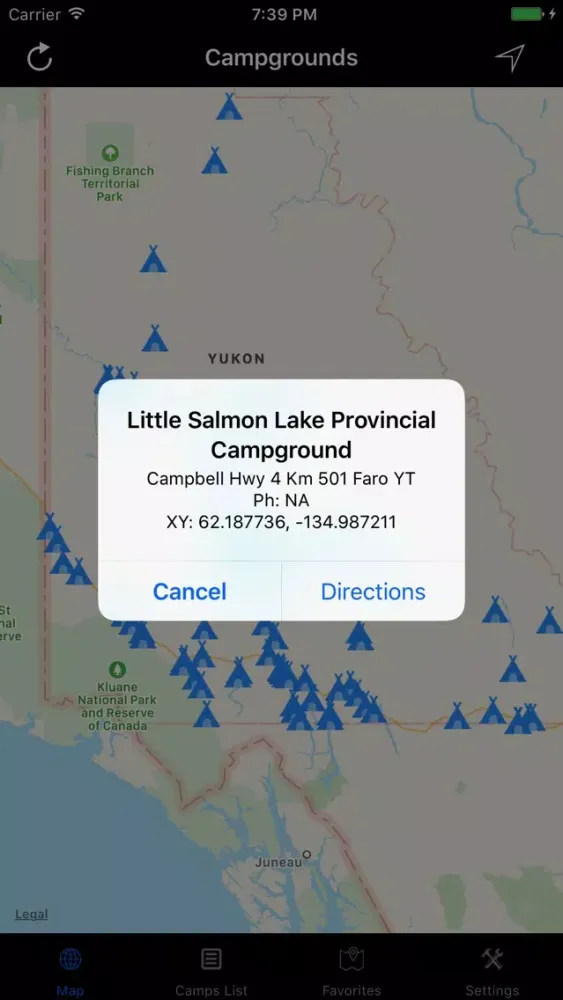 Capturas de tela do Yukon – Campgrounds & RV Parks