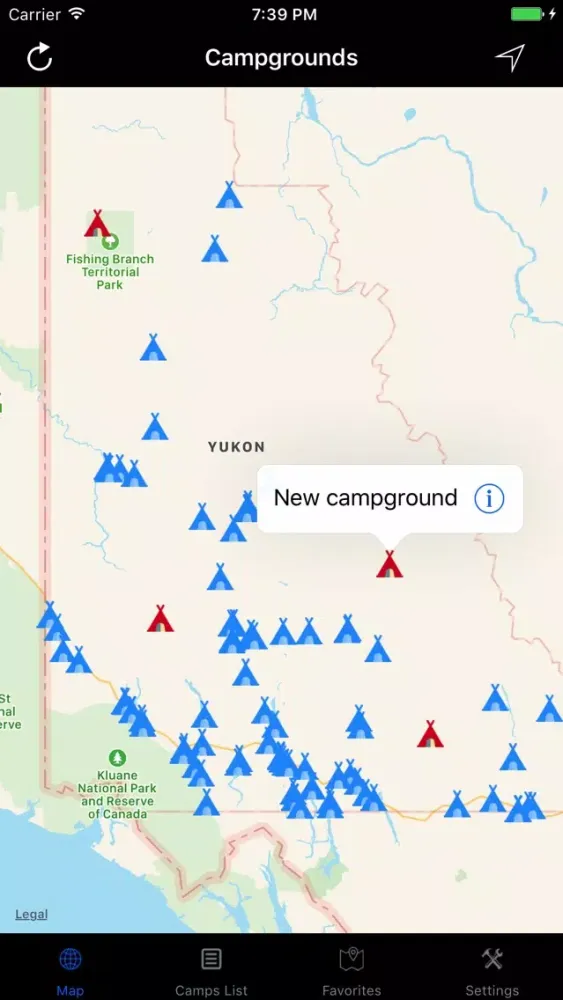 Capturas de tela do Yukon – Campgrounds & RV Parks