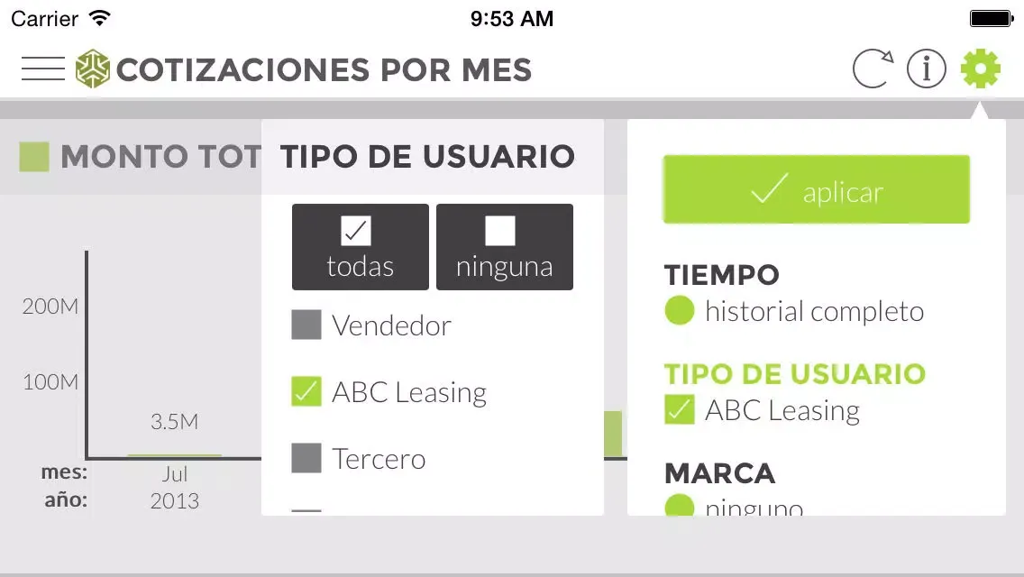 Zrzuty ekranu BI ABC Leasing