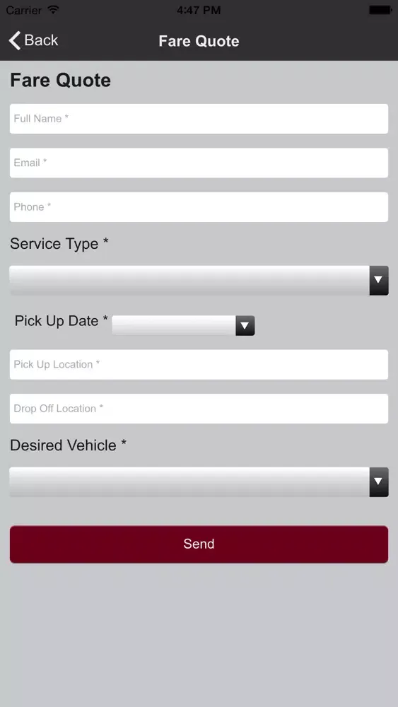 Ảnh chụp màn hình của Swoop Executive Car Service