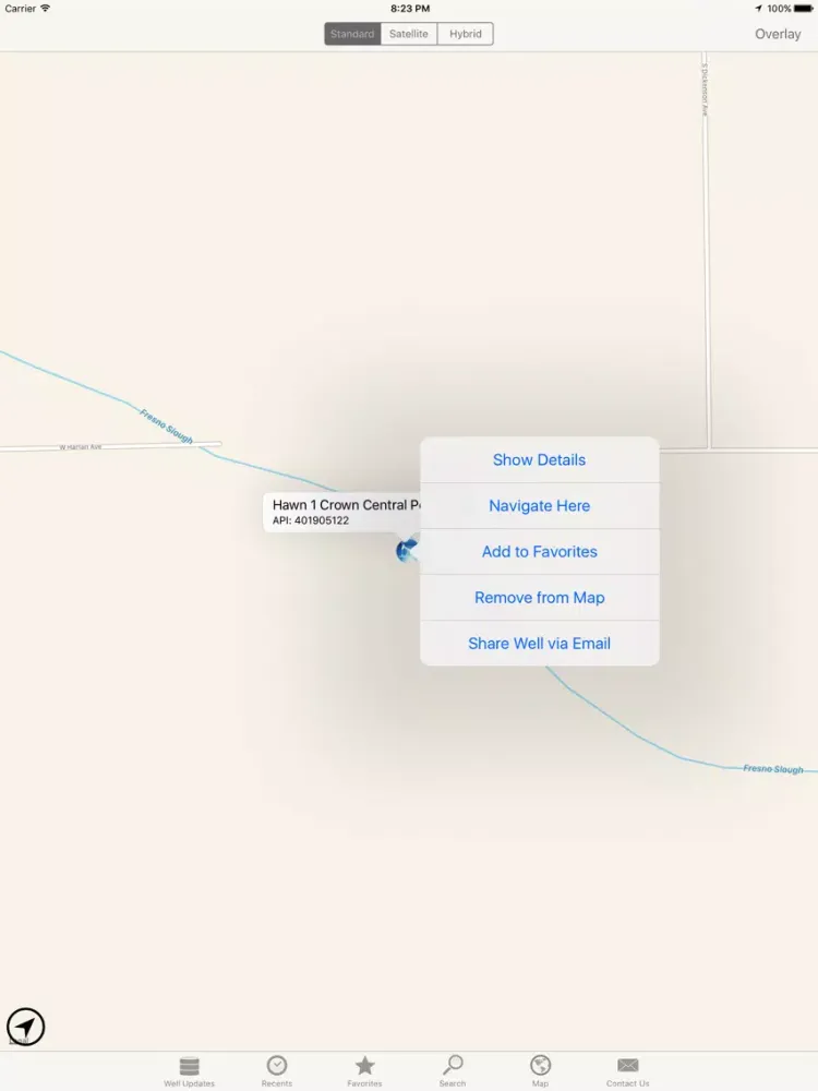 Ảnh chụp màn hình của WellSite Navigator USA UL iPad 