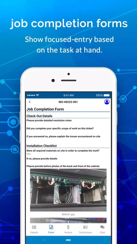 Screenshot di Sitehands Technician App