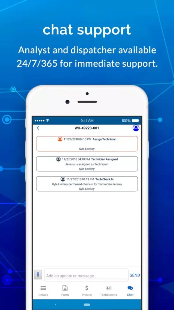 Screenshot di Sitehands Technician App