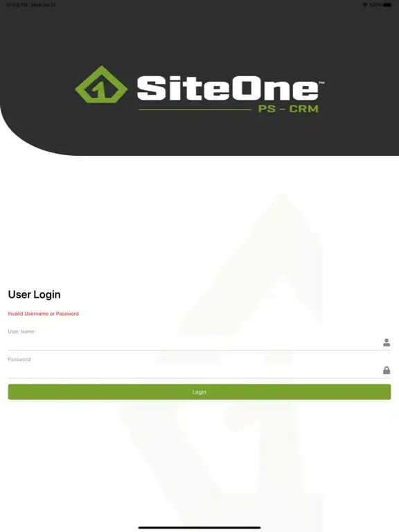 Siteone CRM iPad  Screenshots