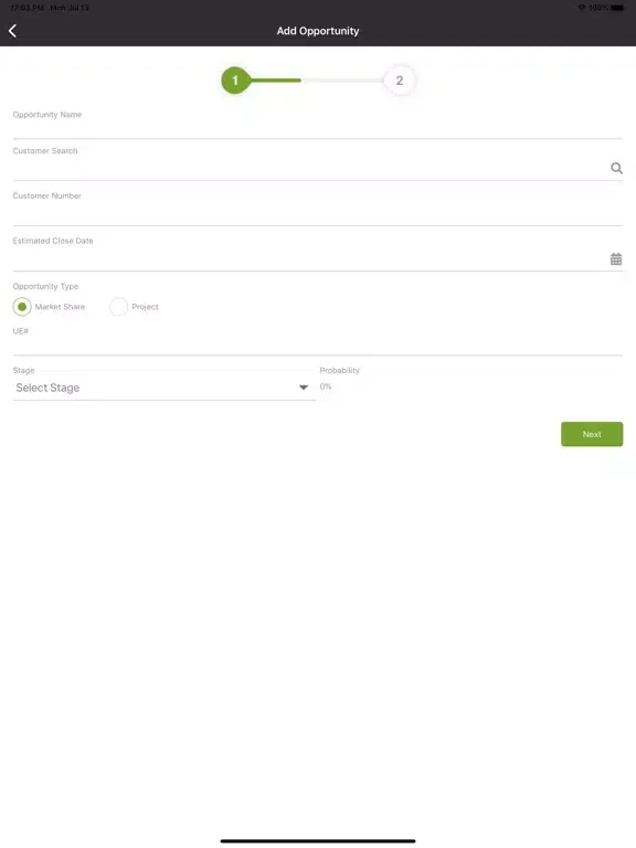 Siteone CRM iPad  Screenshots