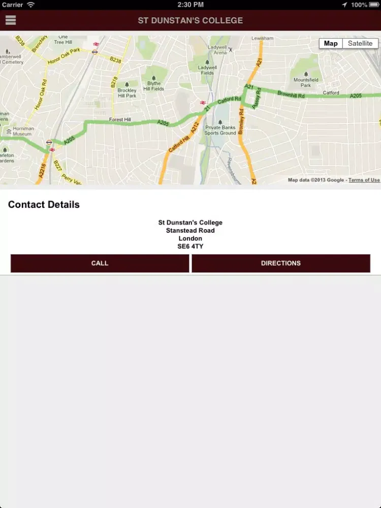 Capturas de tela do St Dunstan's iPad