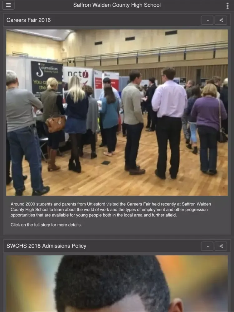 Capturas de tela do Saffron Walden County High School iPad 