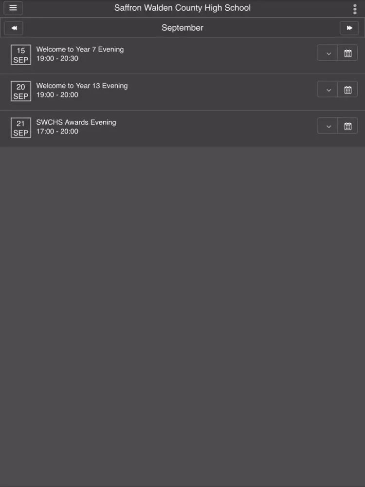 Capturas de tela do Saffron Walden County High School iPad 
