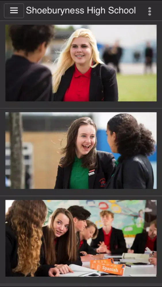 Capturas de tela do Shoeburyness High School