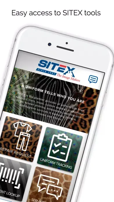 Tangkapan skrin SITEX Smart Garment Service