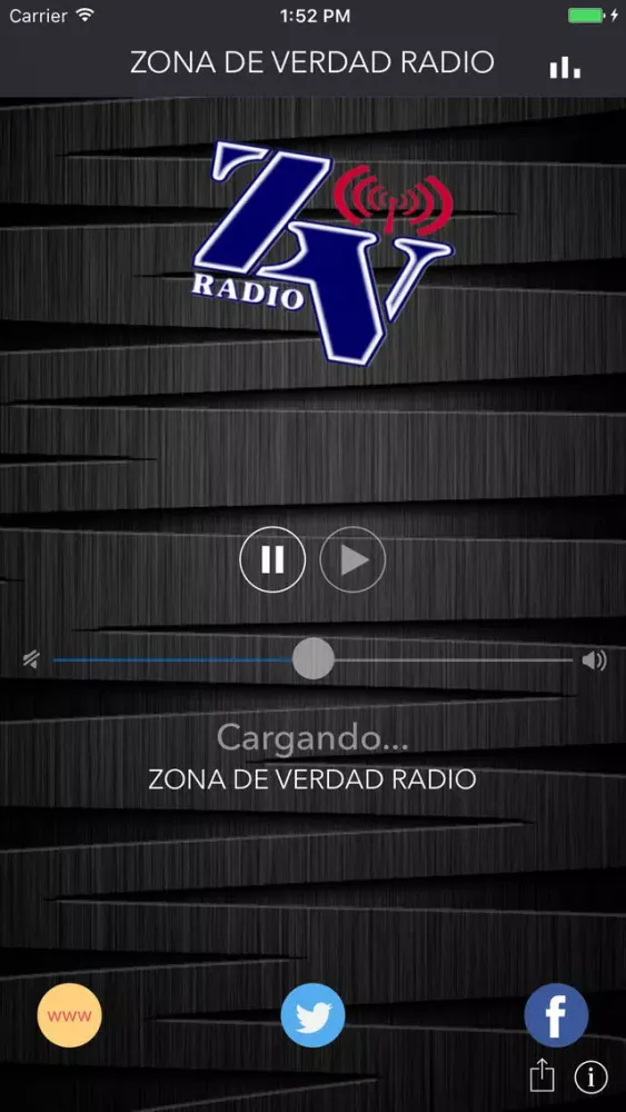 Ảnh chụp màn hình của Zona de verdad radio