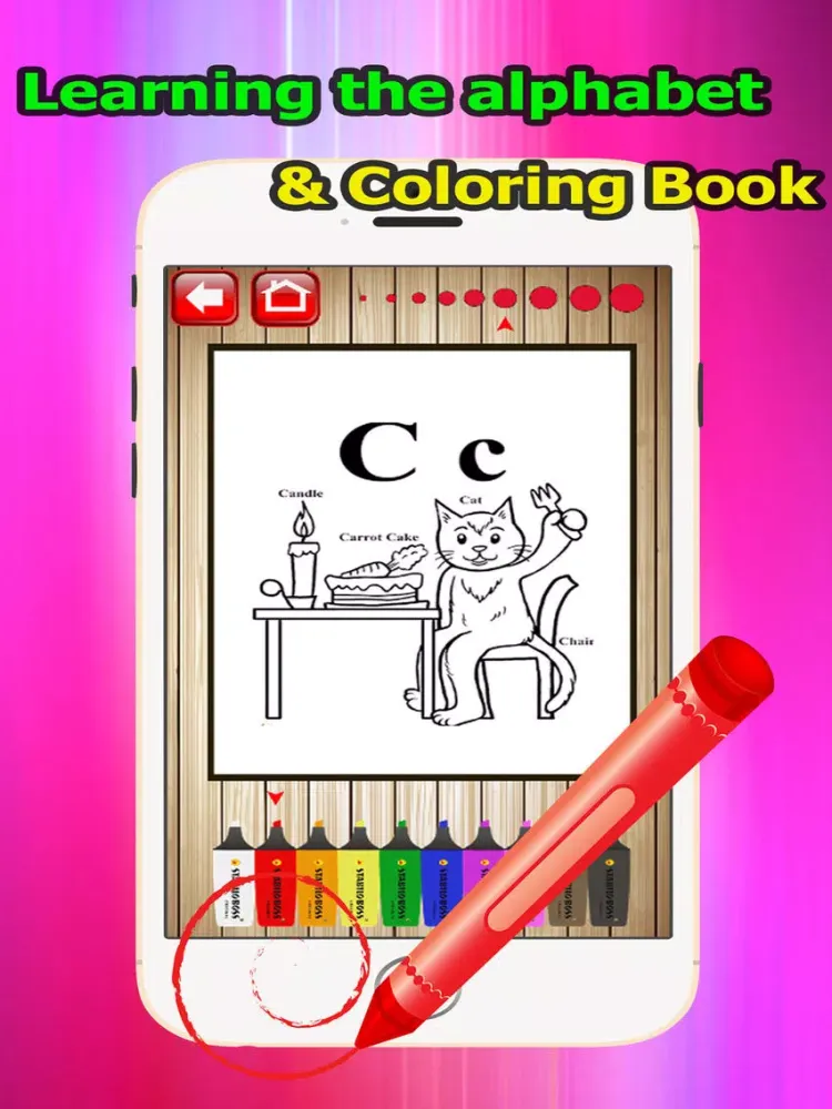Ảnh chụp màn hình của ABC Vocabulary Coloring Book Learning Grade 1-6 iPad 