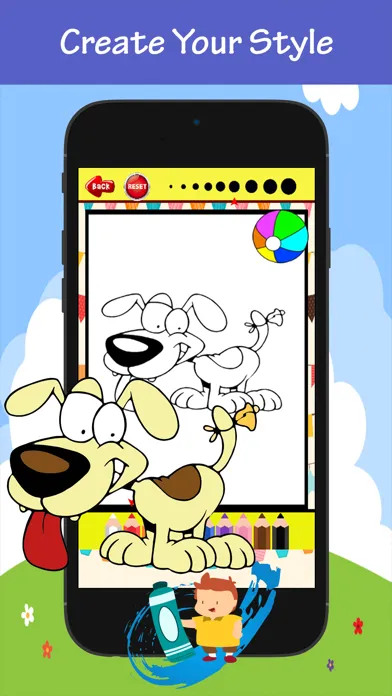 Dog Coloring Book For Kids: Drawing & Coloring page games free for learning skill स्क्रीनशॉट
