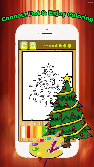 Brain dots Christmas & Santa claus Coloring Book - connect dot coloring pages games free for kids and toddlers any age Screenshots