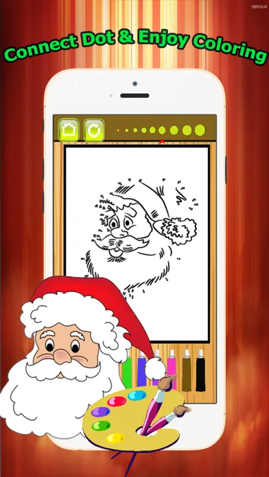 Brain dots Christmas & Santa claus Coloring Book - connect dot coloring pages games free for kids and toddlers any age Screenshots
