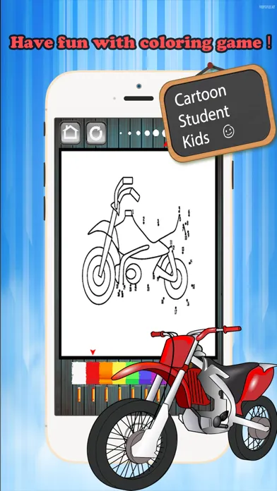 Capturas de tela do Kids Vehicle Dot to Dot Coloring Book - connect dots coloring pages learning games for any age