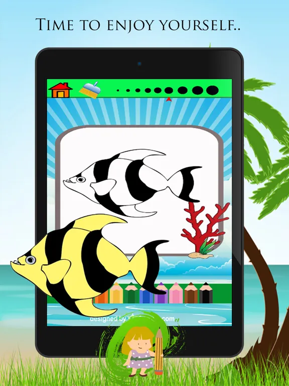 Screenshot di Fish Coloring Book For Kids: Drawing & Coloring page games free for learning skill iPad 