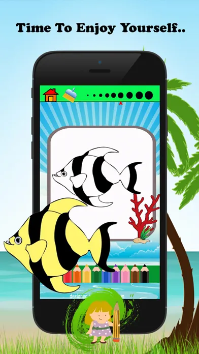 Screenshot di Fish Coloring Book For Kids: Drawing & Coloring page games free for learning skill