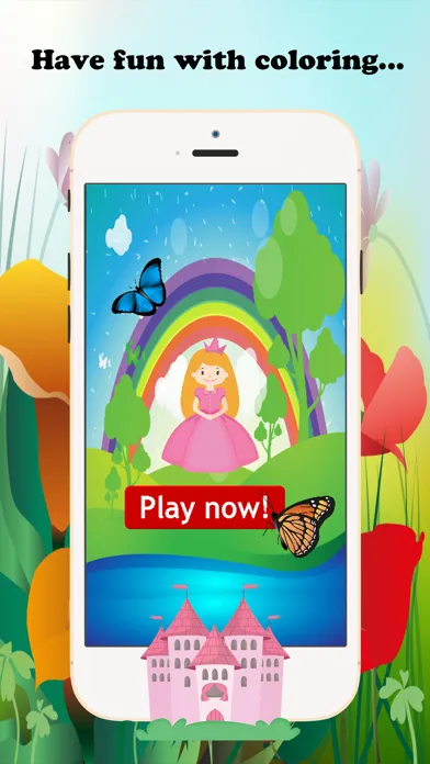 Princess Cartoon Paint and Coloring Book Learning Skill - Fun Games Free For Kids Screenshots