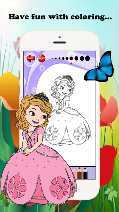 Princess Cartoon Paint and Coloring Book Learning Skill - Fun Games Free For Kids Screenshots