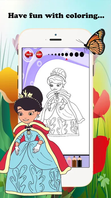 Princess Cartoon Paint and Coloring Book Learning Skill - Fun Games Free For Kids Screenshots