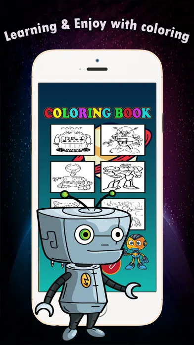 Coloring Book games free for children age 1-10: These cute robot transformer coloring pages provide hours of fun drawing or coloring activities应用截图