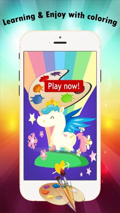 Screenshot di My Unicorn Coloring Book for children age 1-10: Games free for Learn to use finger to drawing or coloring with each coloring pages