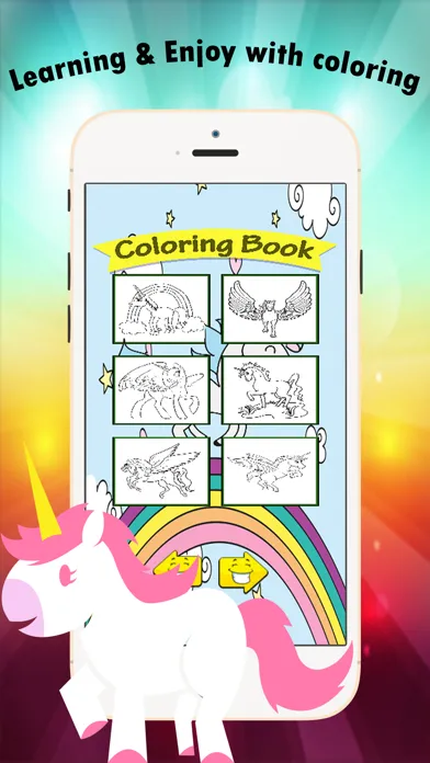 Screenshot di My Unicorn Coloring Book for children age 1-10: Games free for Learn to use finger to drawing or coloring with each coloring pages